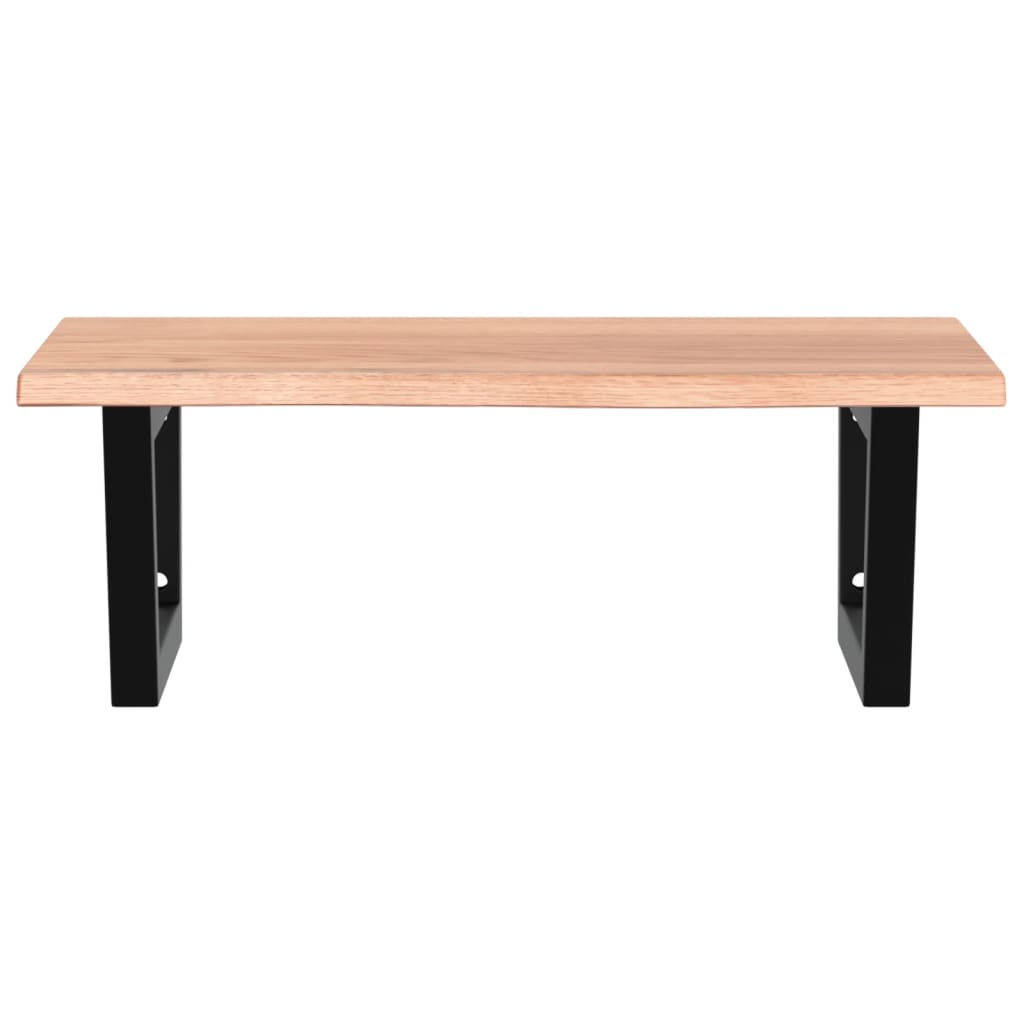 Badeværelseshylde Stål Og Massivt Egetræ Lysebrun Og Sort