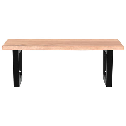 Badeværelseshylde Stål Og Massivt Egetræ Lysebrun Og Sort