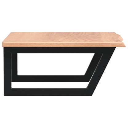 Badeværelseshylde Stål Og Massivt Egetræ Lysebrun Og Sort