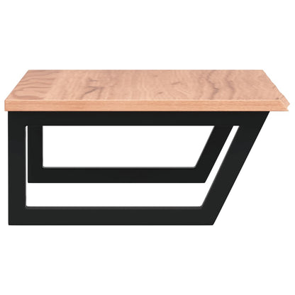 Badeværelseshylde Stål Og Massivt Egetræ Lysebrun Og Sort