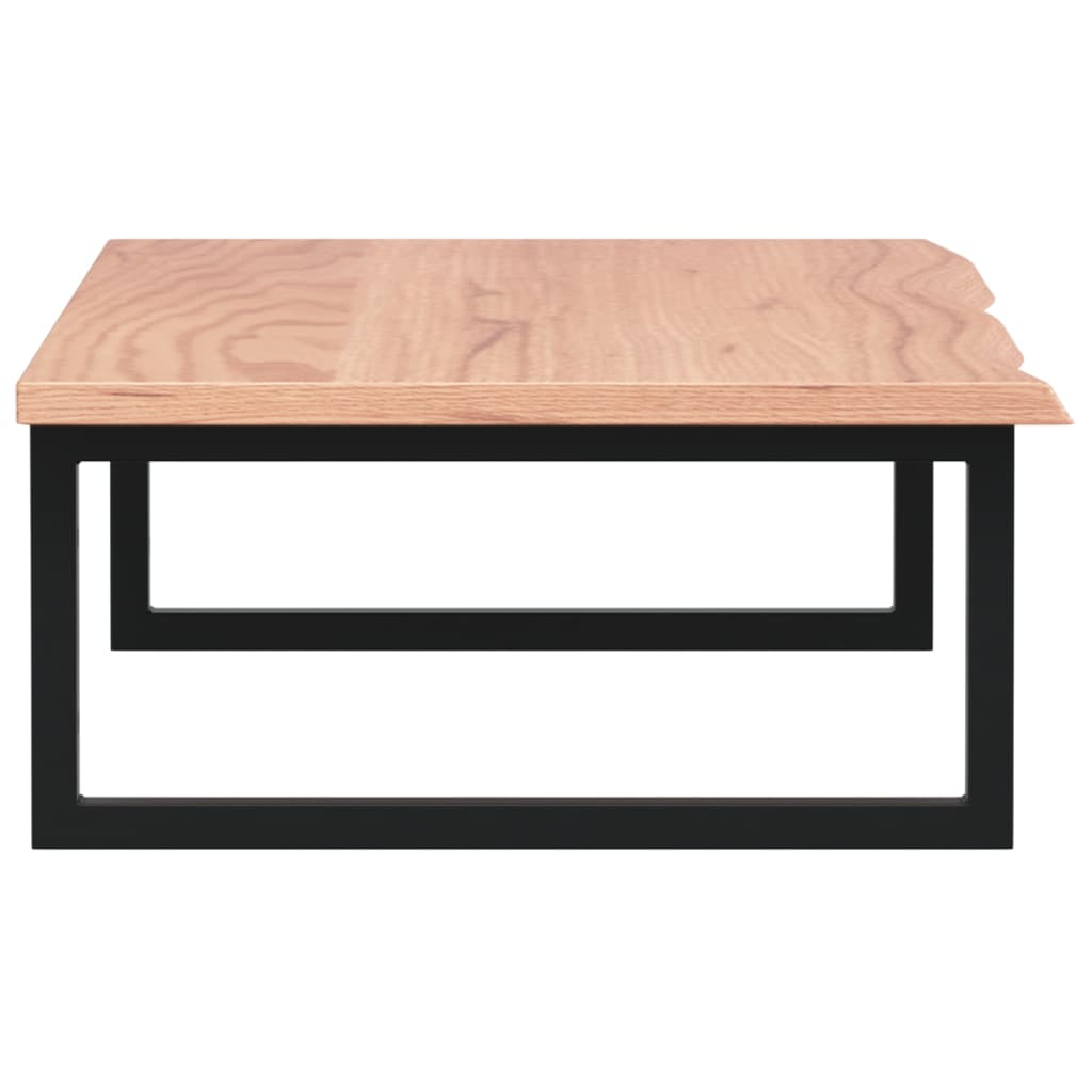 Badeværelseshylde Stål Og Massivt Egetræ Lysebrun Og Sort