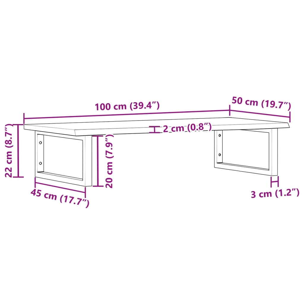 Badeværelseshylde Stål Og Massivt Egetræ Lysebrun Og Sort