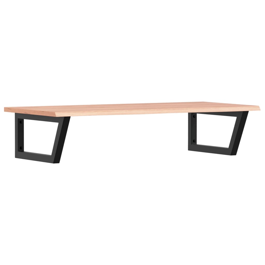 Badeværelseshylde Stål Og Massivt Egetræ Lysebrun Og Sort