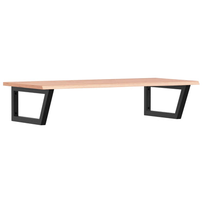 Badeværelseshylde Stål Og Massivt Egetræ Lysebrun Og Sort