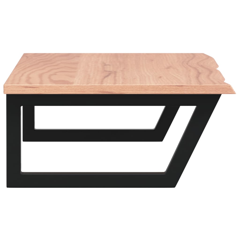 Badeværelseshylde Stål Og Massivt Egetræ Lysebrun Og Sort