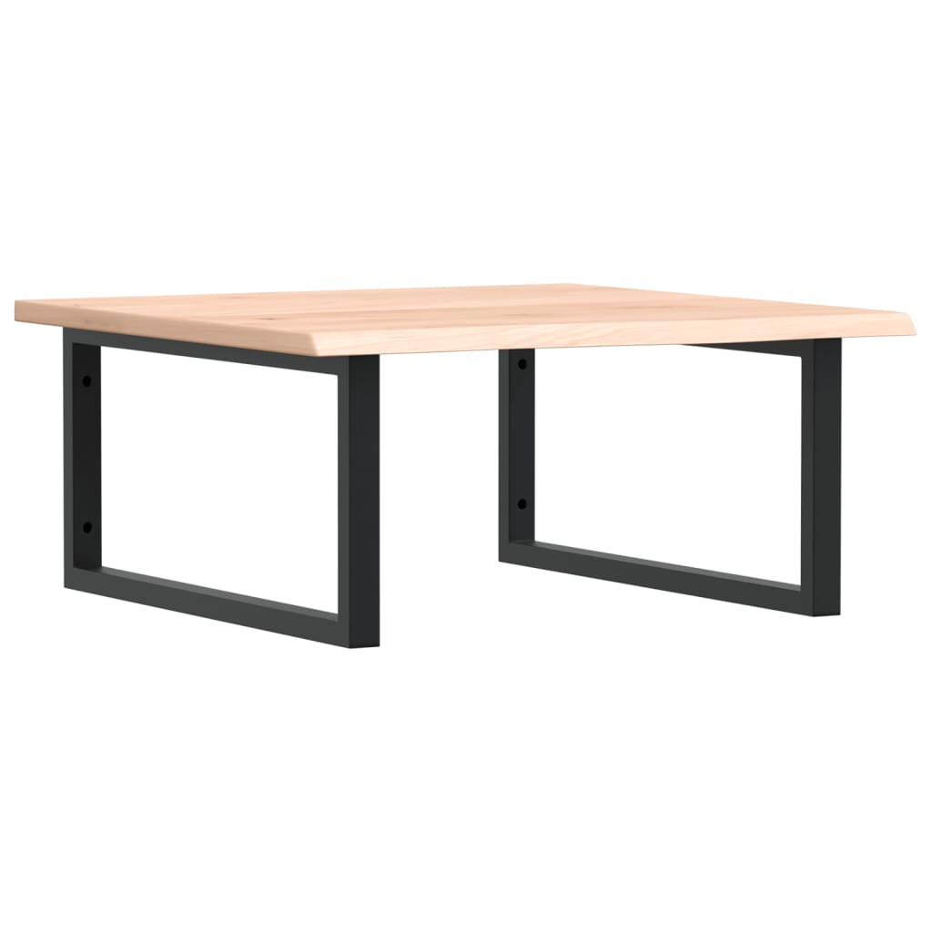 Badeværelseshylde Stål Og Massivt Egetræ Brun Og Sort