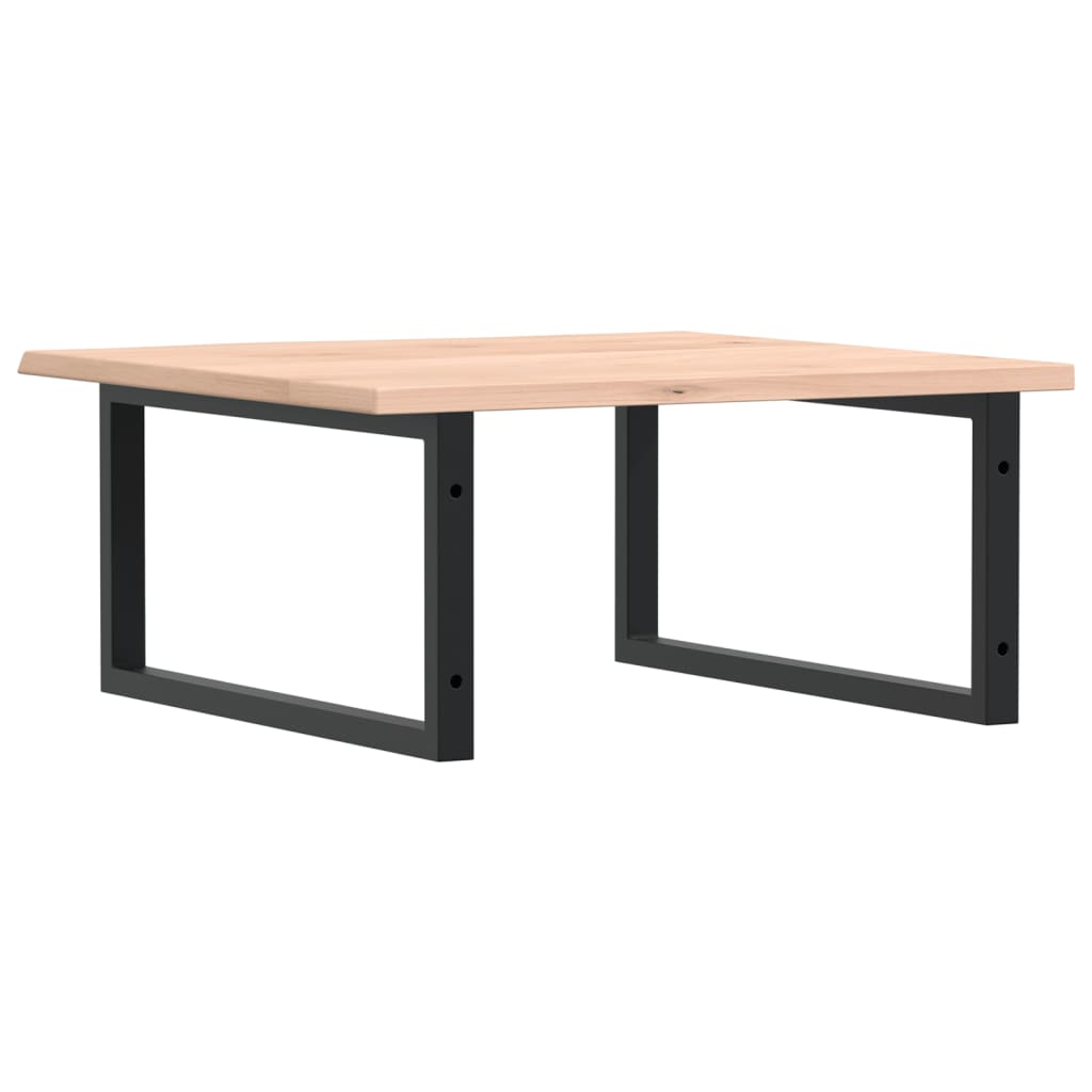 Badeværelseshylde Stål Og Massivt Egetræ Brun Og Sort