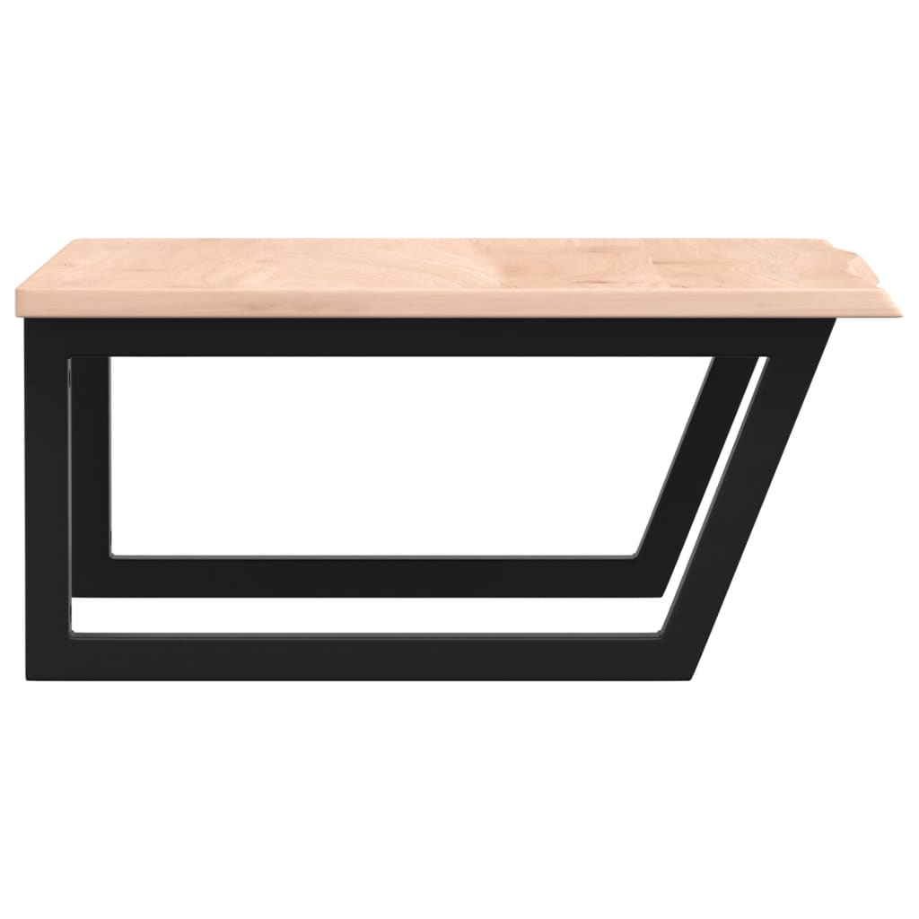 Badeværelseshylde Stål Og Massivt Egetræ Brun Og Sort