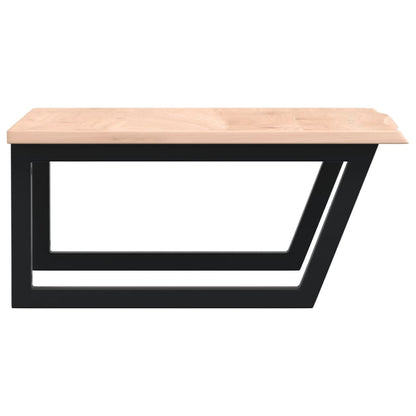 Badeværelseshylde Stål Og Massivt Egetræ Brun Og Sort