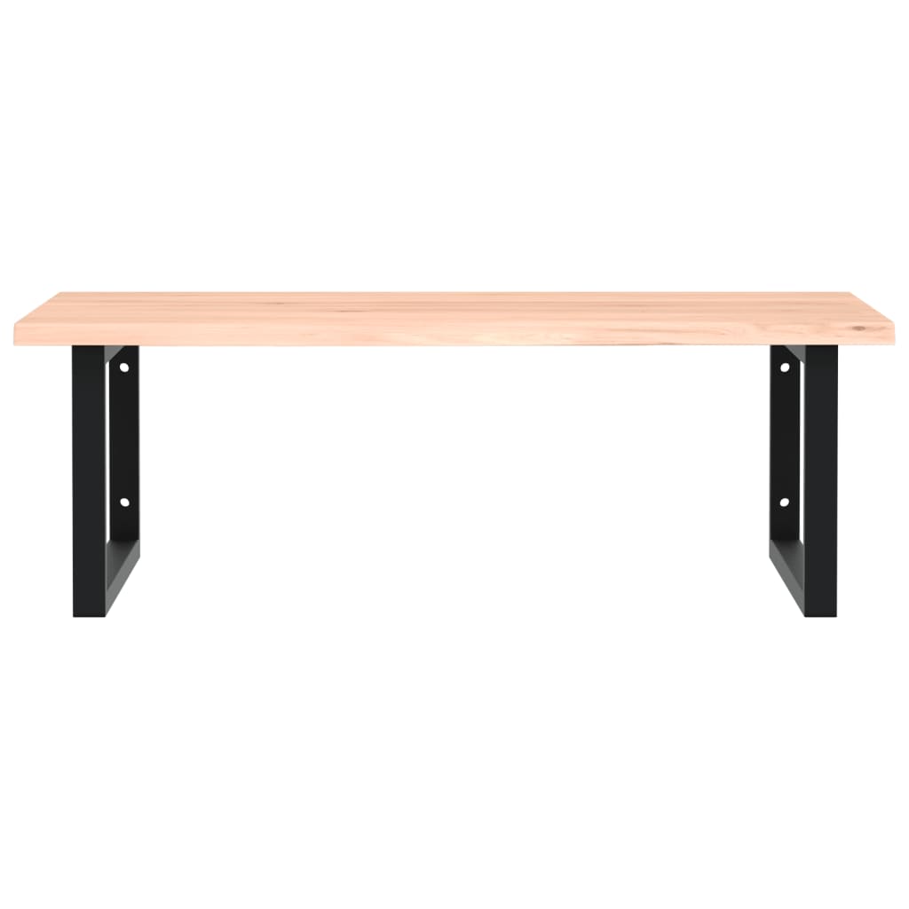 Badeværelseshylde Stål Og Massivt Egetræ Brun Og Sort