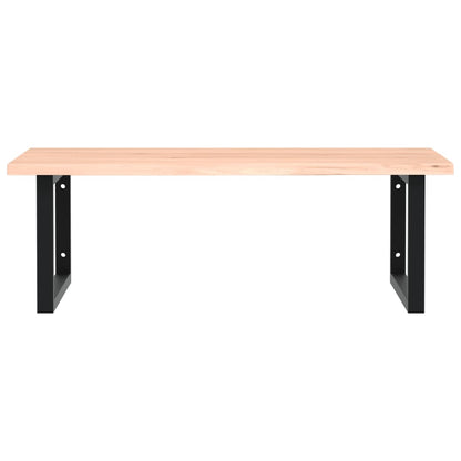 Badeværelseshylde Stål Og Massivt Egetræ Brun Og Sort