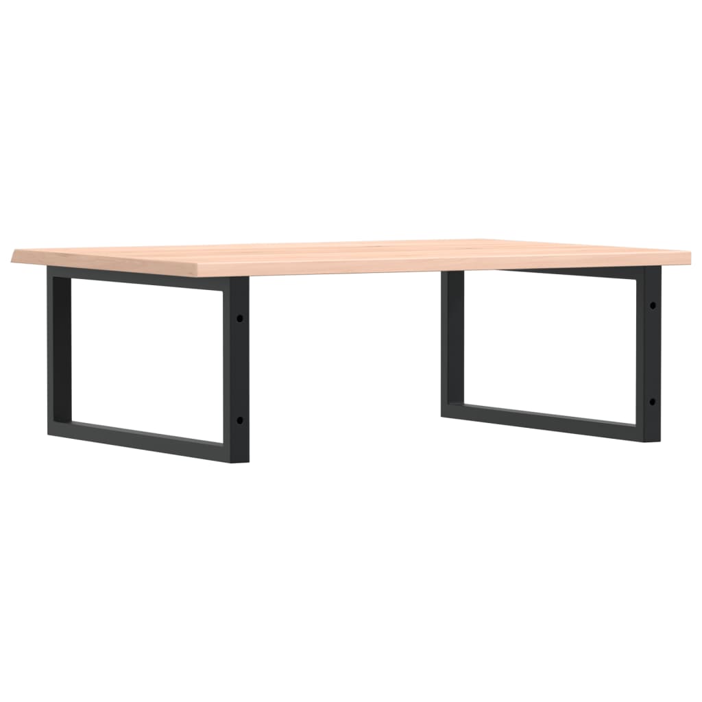 Badeværelseshylde Stål Og Massivt Egetræ Brun Og Sort