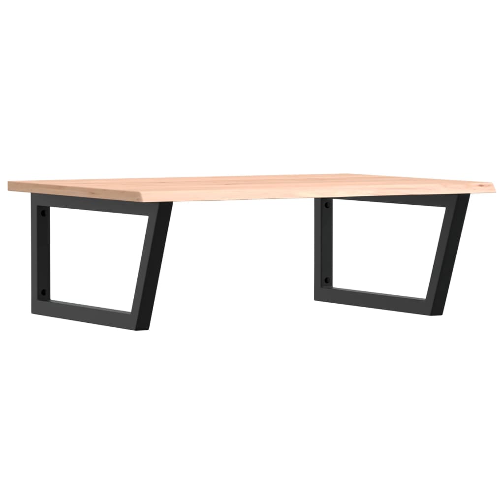 Badeværelseshylde Stål Og Massivt Egetræ Brun Og Sort