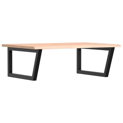 Badeværelseshylde Stål Og Massivt Egetræ Brun Og Sort