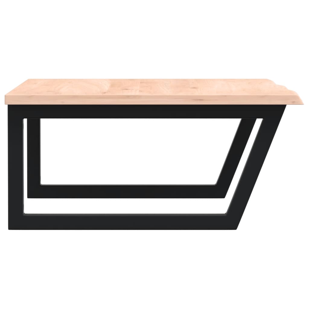 Badeværelseshylde Stål Og Massivt Egetræ Brun Og Sort