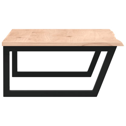 Badeværelseshylde Stål Og Massivt Egetræ Brun Og Sort