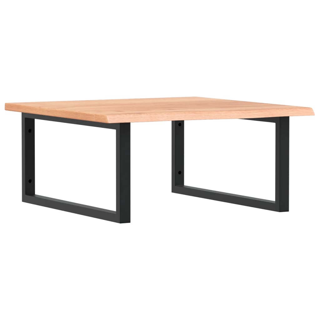 Badeværelseshylde Stål Og Massivt Egetræ Lysebrun Og Sort