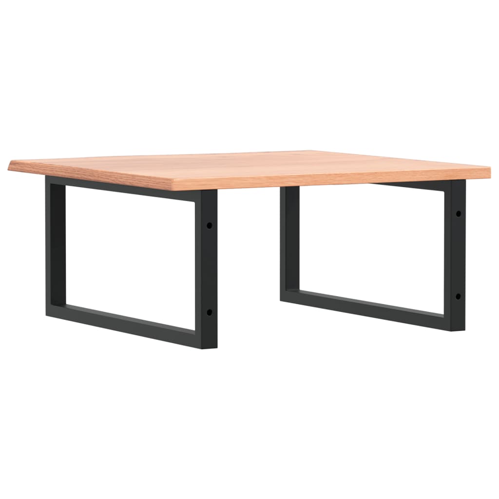 Badeværelseshylde Stål Og Massivt Egetræ Lysebrun Og Sort