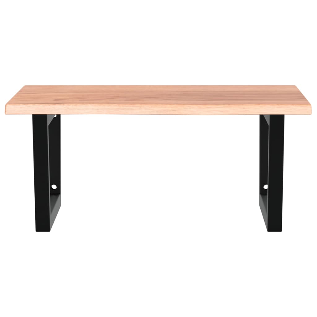 Badeværelseshylde Stål Og Massivt Egetræ Lysebrun Og Sort