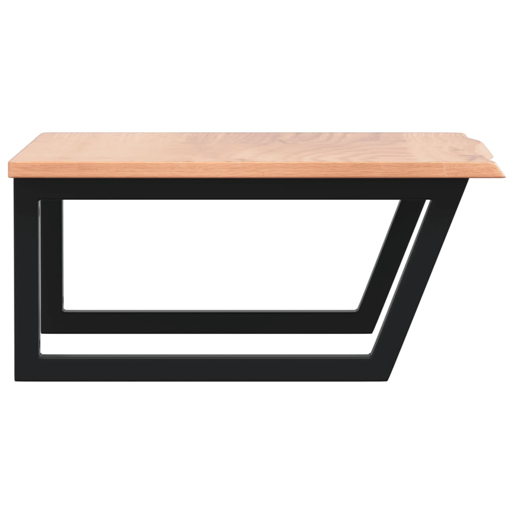 Badeværelseshylde Stål Og Massivt Egetræ Lysebrun Og Sort