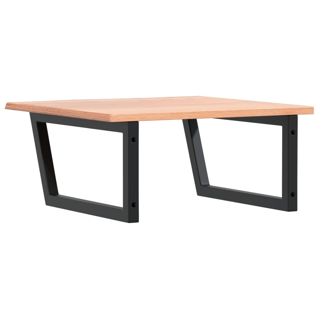 Badeværelseshylde Stål Og Massivt Egetræ Lysebrun Og Sort