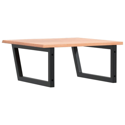 Badeværelseshylde Stål Og Massivt Egetræ Lysebrun Og Sort