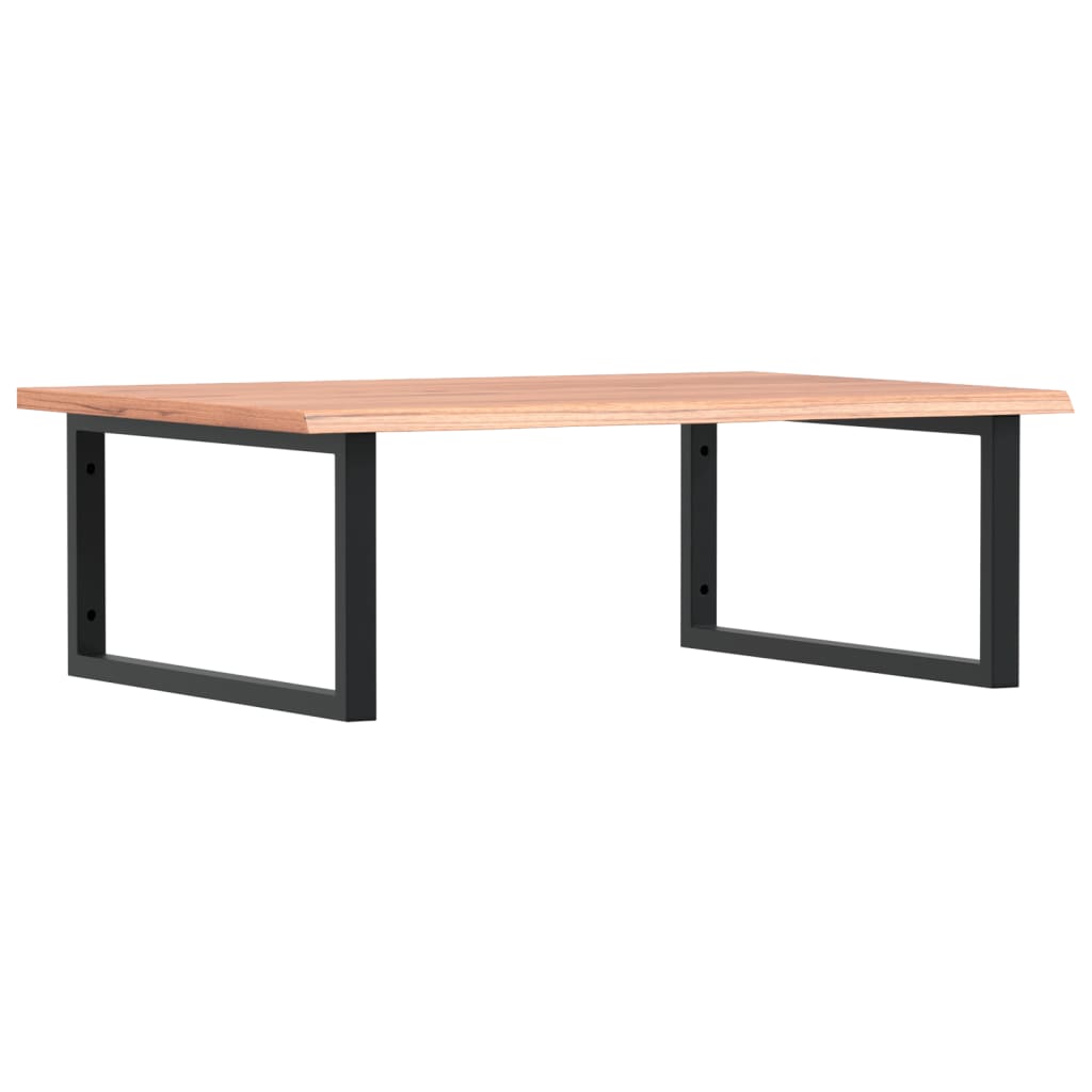 Badeværelseshylde Stål Og Massivt Egetræ Lysebrun Og Sort