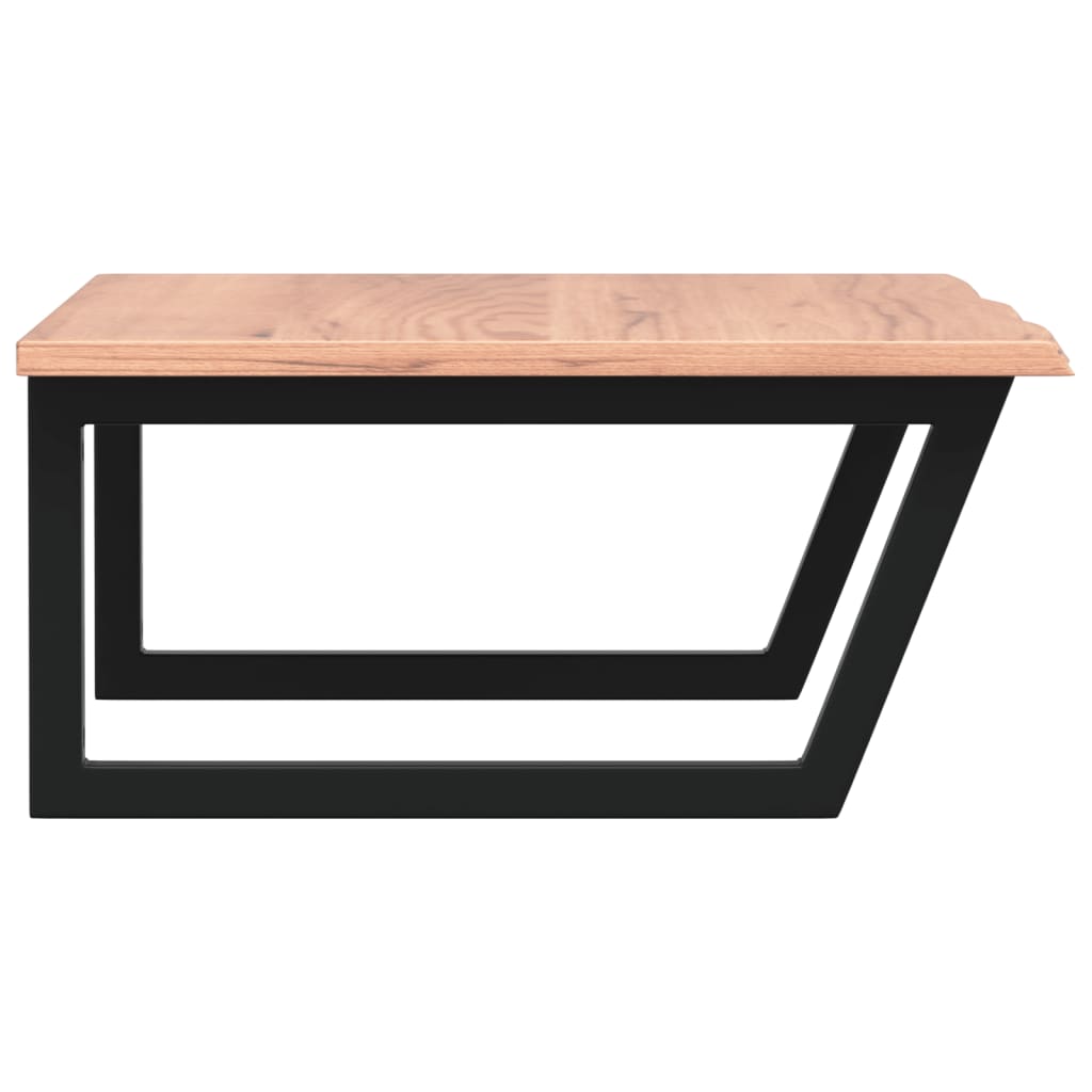 Badeværelseshylde Stål Og Massivt Egetræ Lysebrun Og Sort