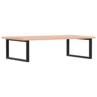 Badeværelseshylde Stål Og Massivt Egetræ Lysebrun Og Sort