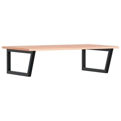 Badeværelseshylde Stål Og Massivt Egetræ Lysebrun Og Sort