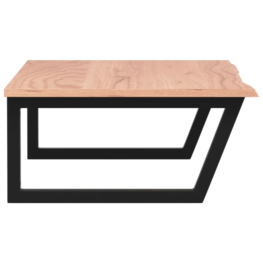 Badeværelseshylde Stål Og Massivt Egetræ Lysebrun Og Sort