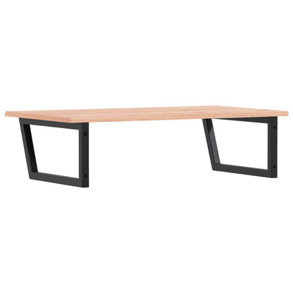 Badeværelseshylde Stål Og Massivt Egetræ Lysebrun Og Sort