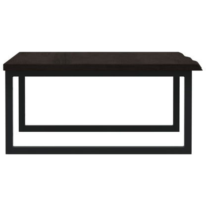 Badeværelseshylde Stål Og Massivt Egetræ Mørkebrun Og Sort