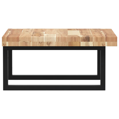 Væghængt Badeværelseshylde Stål Og Massivt Akacietræ Brun Og Sort