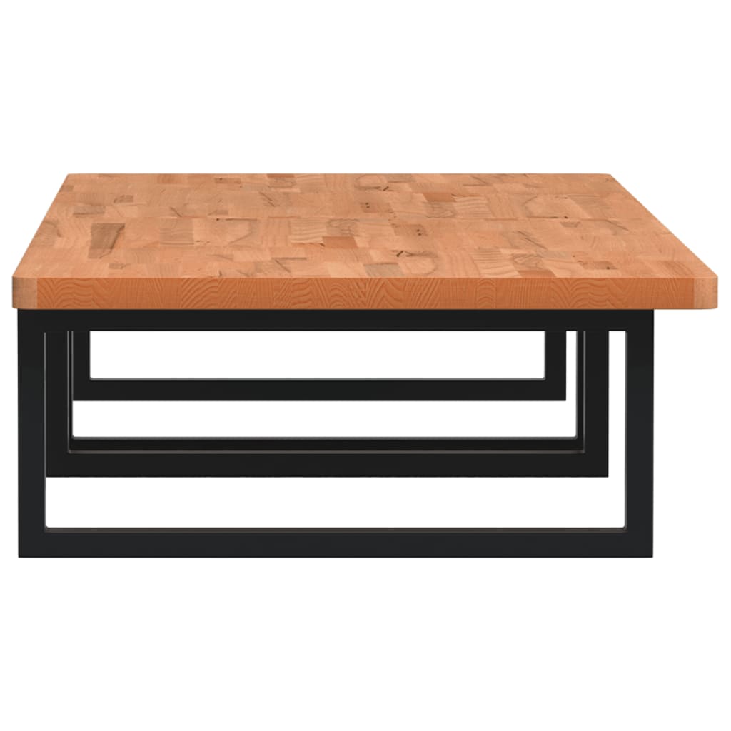 Badeværelseshylde Stål Og Massivt Bøgetræ Sort