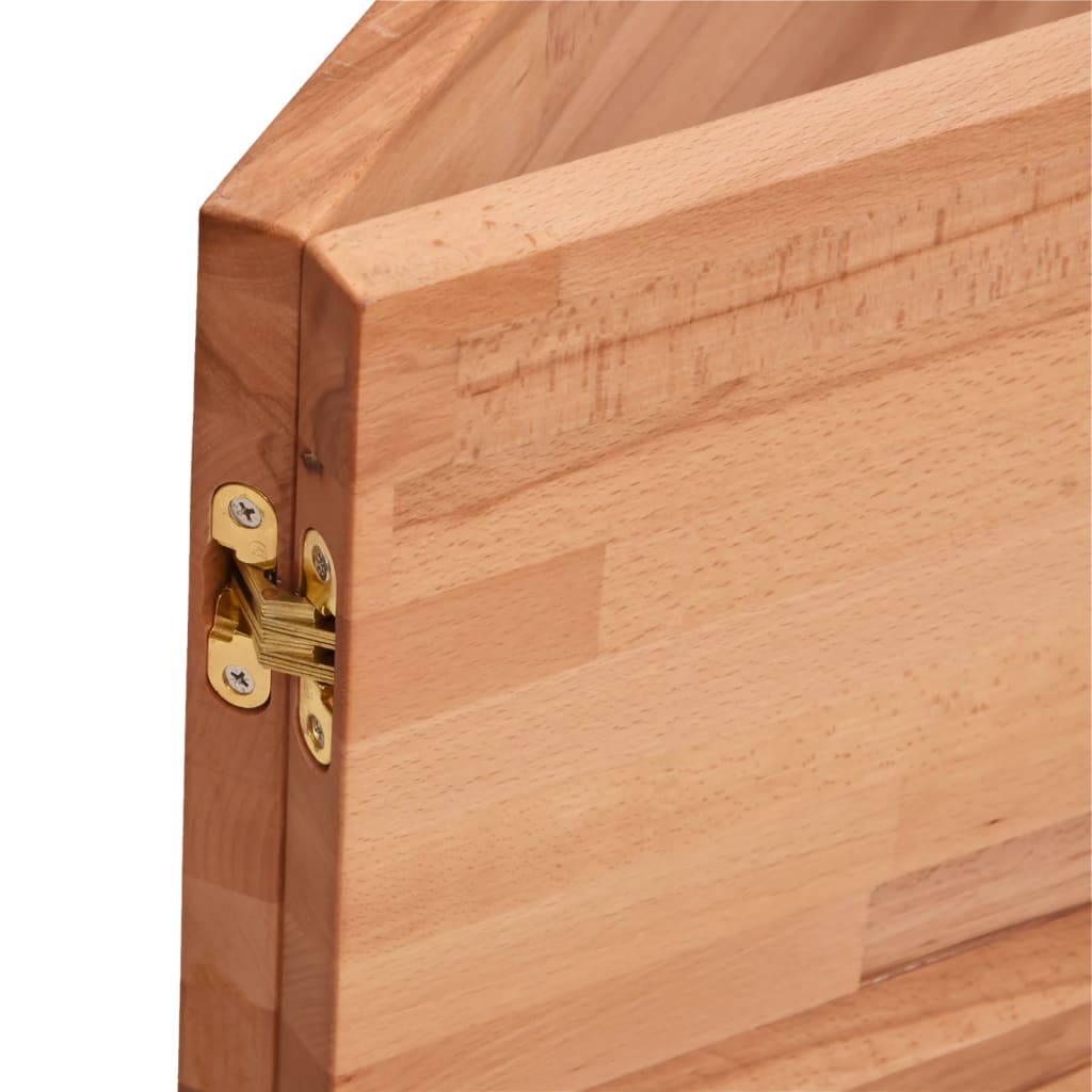 Badeværelseshylde Stål Og Massivt Bøgetræ Sort