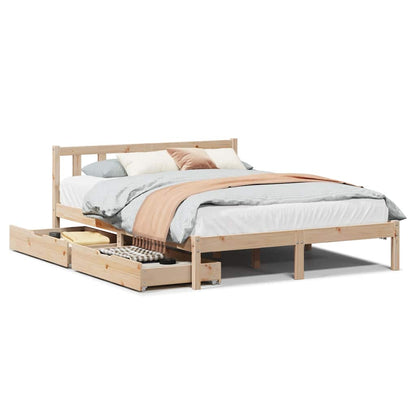 Sengeramme Uden Madras 160x200 Cm Massivt Fyrretræ - Billede 2