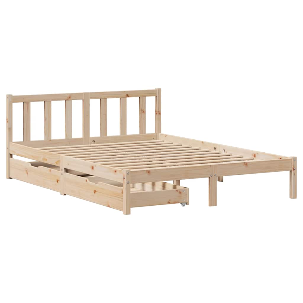 Sengeramme Uden Madras 160x200 Cm Massivt Fyrretræ - Billede 3