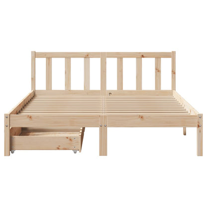Sengeramme Uden Madras 160x200 Cm Massivt Fyrretræ - Billede 4