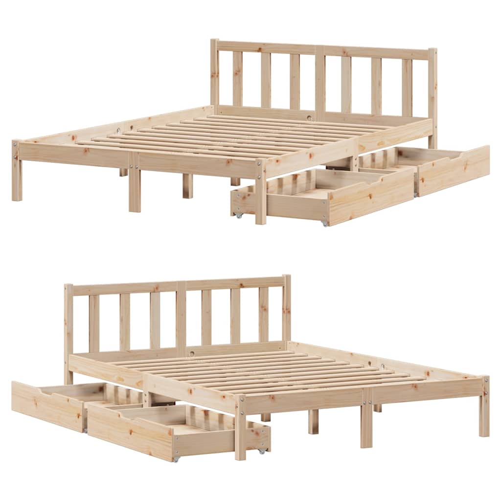 Sengeramme Uden Madras 160x200 Cm Massivt Fyrretræ - Billede 9