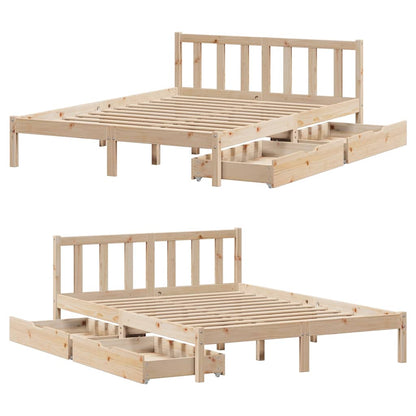 Sengeramme Uden Madras 160x200 Cm Massivt Fyrretræ - Billede 9