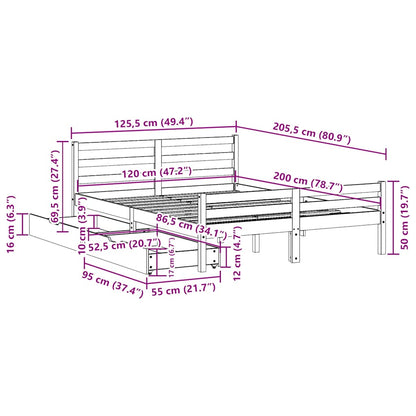 Sengeramme Uden Madras Massivt Fyrretræ