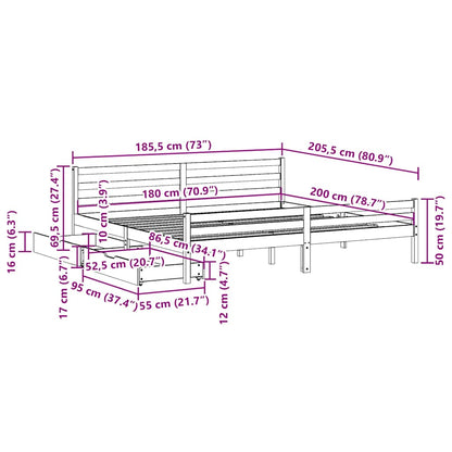 Sengeramme Uden Madras Massivt Fyrretræ