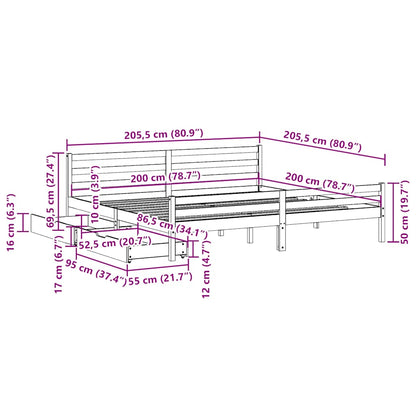 Sengeramme Uden Madras Massivt Fyrretræ