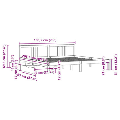 Sengeramme Uden Madras Massivt Fyrretræ