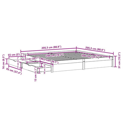 Sengeramme Uden Madras Massivt Fyrretræ