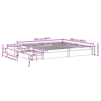 Sengeramme Uden Madras Massivt Fyrretræ