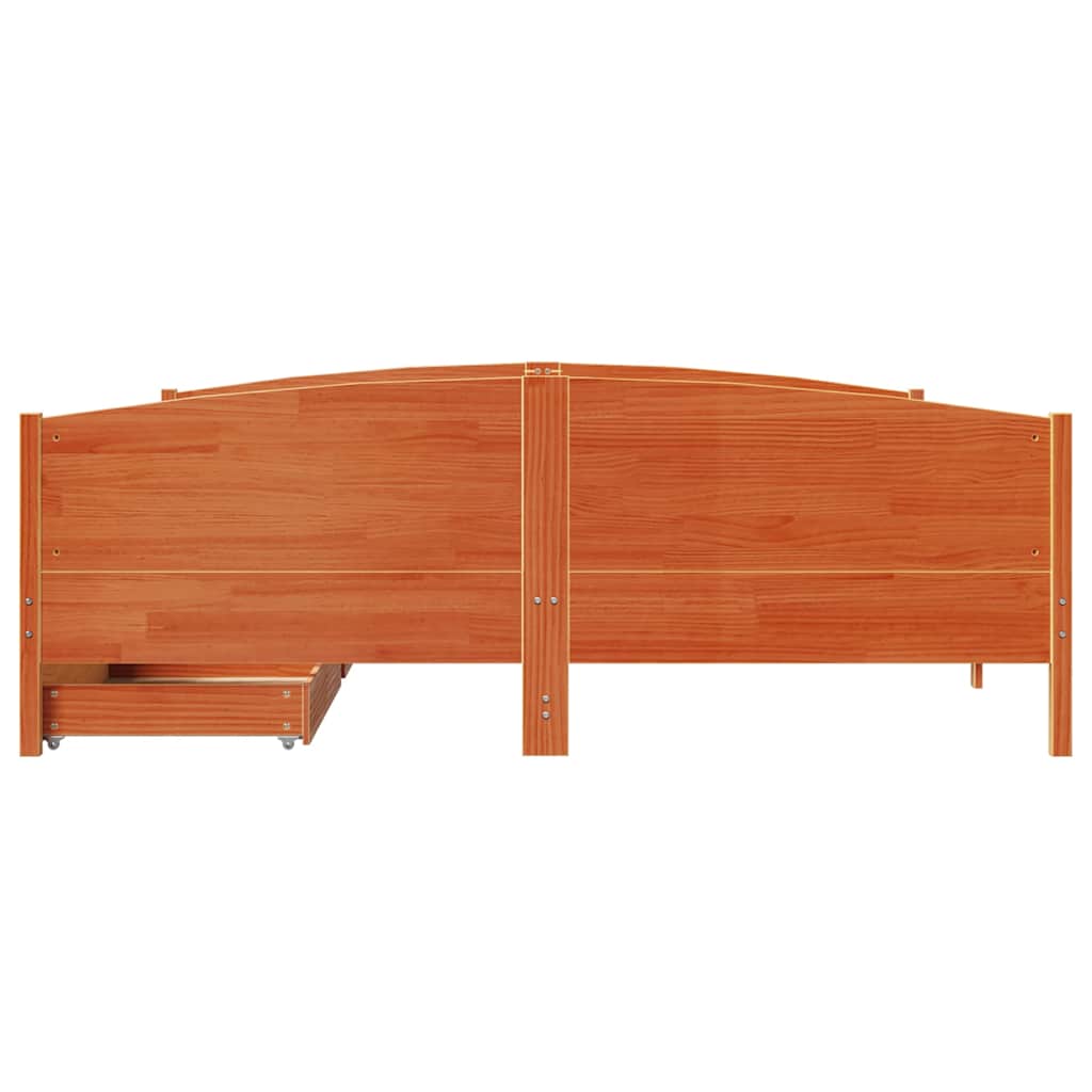 Sengeramme Uden Madras 160x200 Cm Massivt Fyrretræ Gyldenbrun - Billede 4