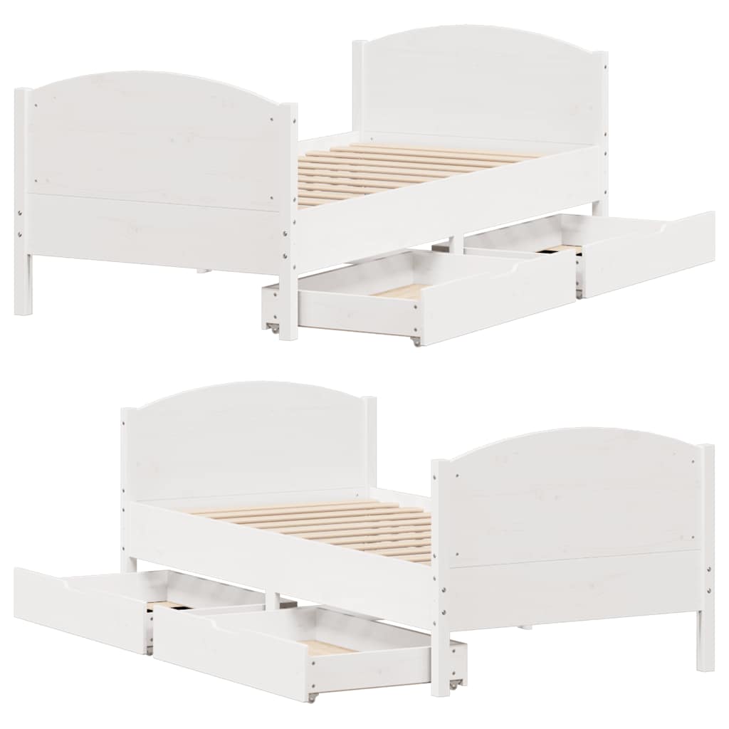 Sengeramme Uden Madras 90x190 Cm Massivt Fyrretræ - Billede 9