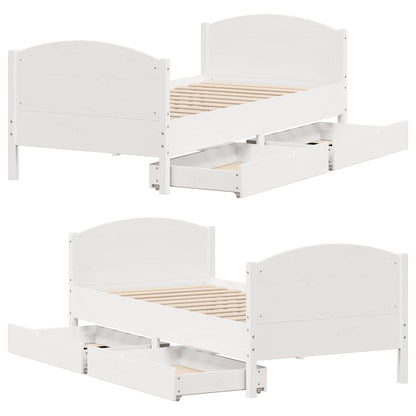 Sengeramme Uden Madras 90x190 Cm Massivt Fyrretræ - Billede 9